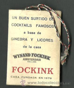 Coleccionismo: S0001 Cocktails Famosos a base de Ginebra y Licores de la casa WYNAND FOCKINK de Holanda