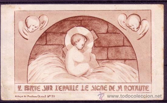 Coleccionismo: ESTAMPA ANTIGUA FECHADA EN 1951 CON IMAGEN DEL NI&Ntilde;O JESUS CON SU CRUZ