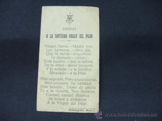 Coleccionismo: HIMNO A LA SANTISIMA VIRGEN DEL PILAR - - Foto 2
