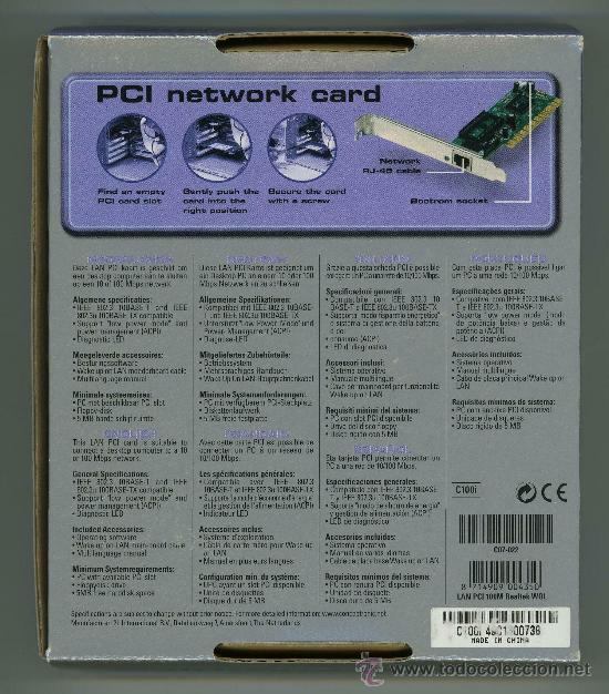 Coleccionismo: PCI NETWORK CARD - CONCEPTRONIC 10/100 MBPS. - Foto 2