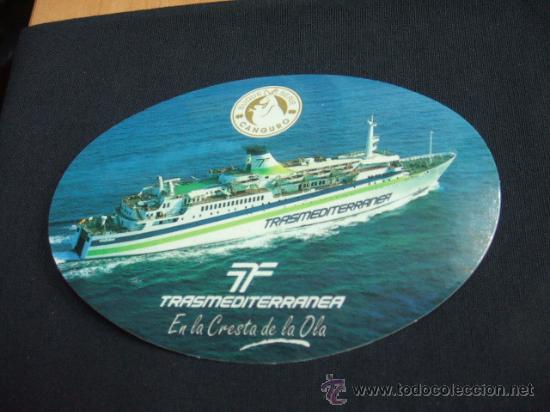 Coleccionismo: ADHESIVO - TRASMEDITERRANEA - EN LA CRESTA DE LA OLA -