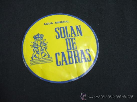 Coleccionismo: ADHESIVO - SOLAN DE CABRAS - AGUA MINERAL -