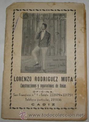 Coleccionismo: CARNAVAL DE C&Aacute;DIZ, LIBRETO DE LOS FILARM&Oacute;NICOS, DE 1966
