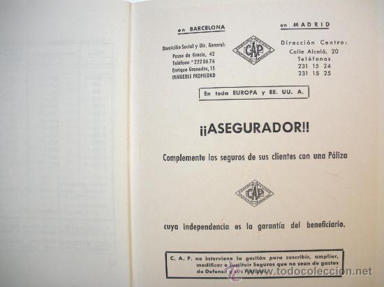 Coleccionismo: SEGUROS CAP TARIFA GENERAL 1959 - Foto 3