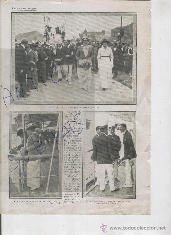 Coleccionismo: RECORTE DE PRENSA. PRIN. XX. VISITA DE LOS REYES A .CASTRO URDIALES.FOTOS. ANTIGUAS.