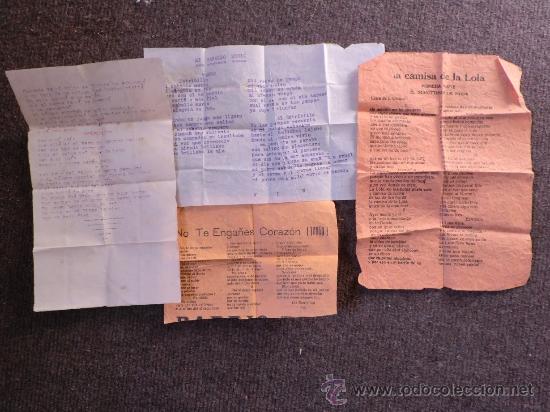 Collecting paper: Cancionero  La Camisa de Lola