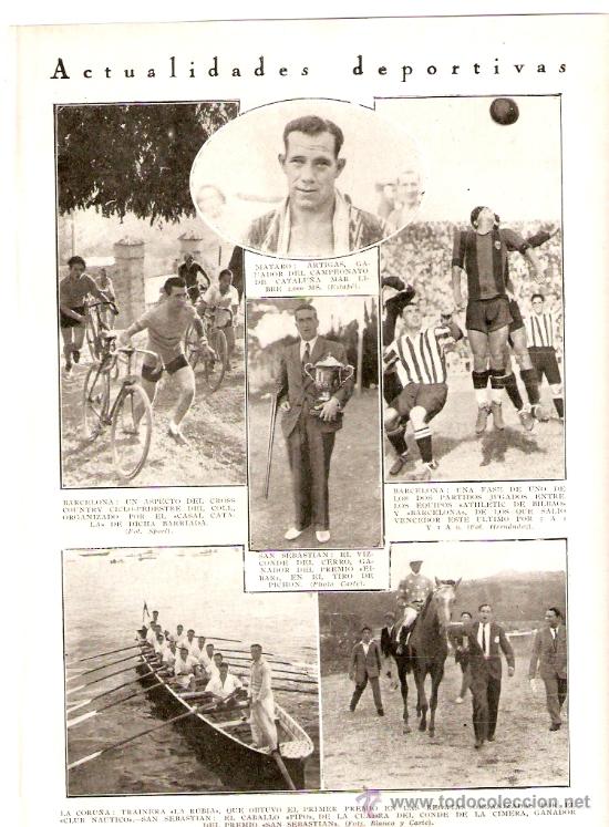 Collectionnisme: RECORTE PRENSA.A&Ntilde;O 1931.MATARO.ARTIGAS.CROSS CICLO-PEDESTRE DE COLL.CASAL CATALA.TRAINERA LA RUBIA.