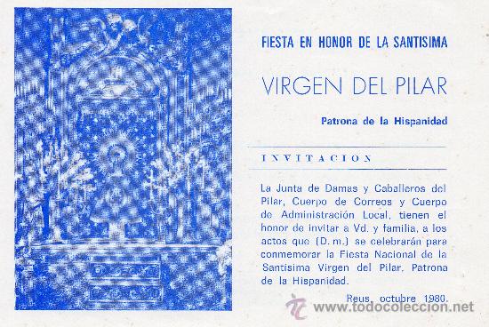 Coleccionismo: Fiesta Virgen del Pilar Reus 1980
