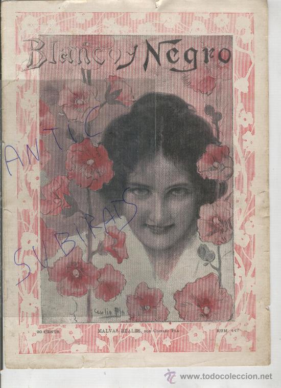 Collezionismo: RECORTE DE PRENSA. ILUSTRACION . MODERNISTA. MALVAS REALES. CECILIO PLA. A&Ntilde;O 1899