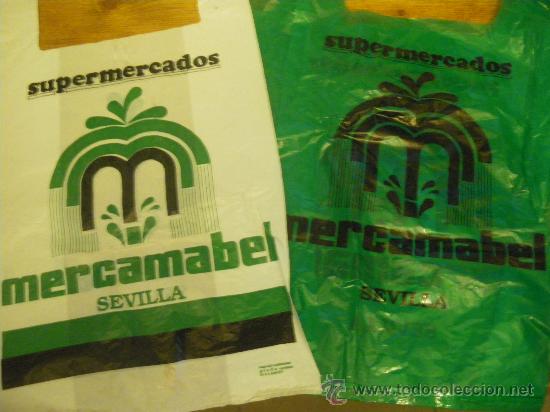Coleccionismo: 2 BOLSAS DE SUPERMERCADOS MERCAMABEL, SEVILLA.