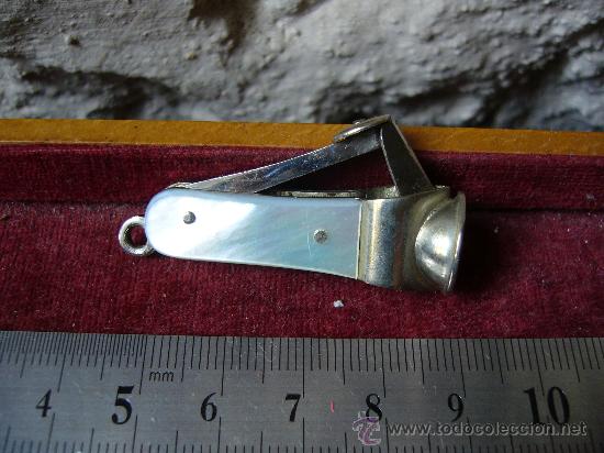 Coleccionismo: Corta puros antiguo n&aacute;car - Foto 2