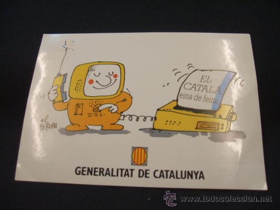 Coleccionismo: ADHESIVO - EL CATAL&Agrave; EINA DE FEINA - GENERALITAT DE CATALUNYA -