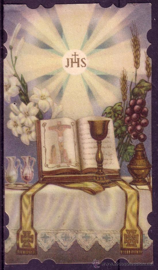 Collectionnisme: MUY ANTIGUA ESTAMPA DE PRIMERA COMUNION 1934 -  EN LA IGLESIA DE RR HIJAS DE CRISTO REY