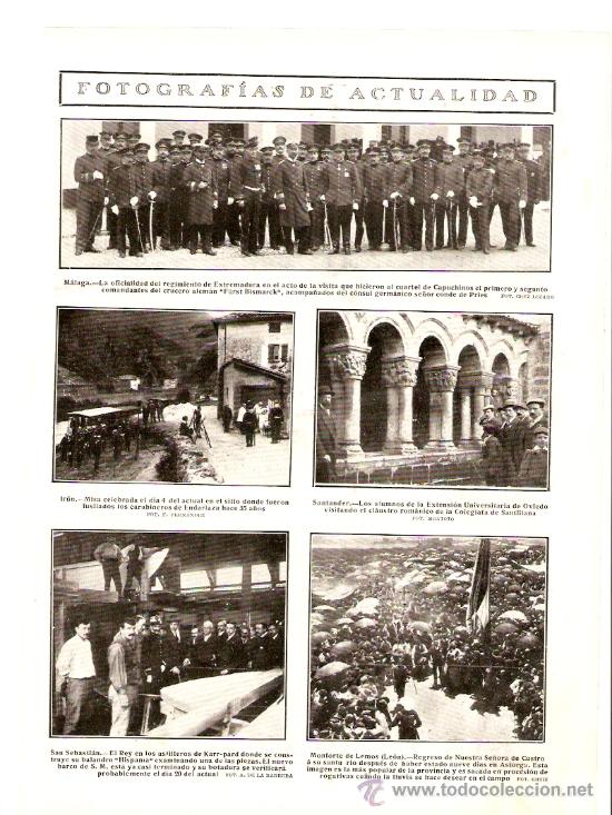 Colecionismo: RECORTE PRENSA.A&Ntilde;O 1909.MALAGA.ACADEMIA DE DECLAMACION.IRUN.ENDARIAZA.MONFORTE DE LEMOS.LEON.CASTRO.