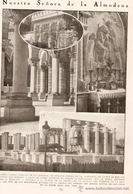 Colecionismo: RECORTE PRENSA.A&Ntilde;O 1909.MADRID. CATEDRAL NUESTRA SE&Ntilde;ORA DE LA ALMUDENA.ARQUITECTURA.