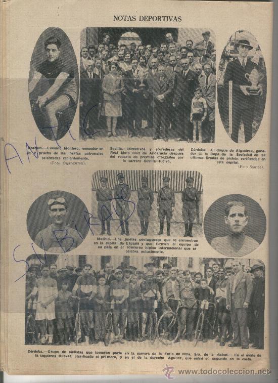 Coleccionismo: RECORTE DE PRENSA.BEAZAIN.LUCIOAN MONTERO.CILCISTA. BICICLETAS.CORDOBA. FOTOS ANTIGUAS.