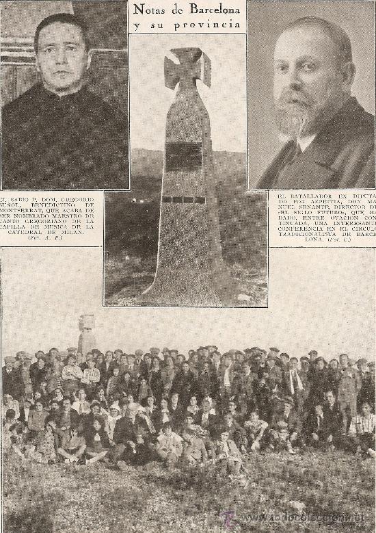 Coleccionismo: RECORTE PRENSA.A&Ntilde;O 1909.MANRESA.ELS TRES ROURES.JIRA ALS TRES ROURES.17 NOVIEMBRE 1822.CRUZ