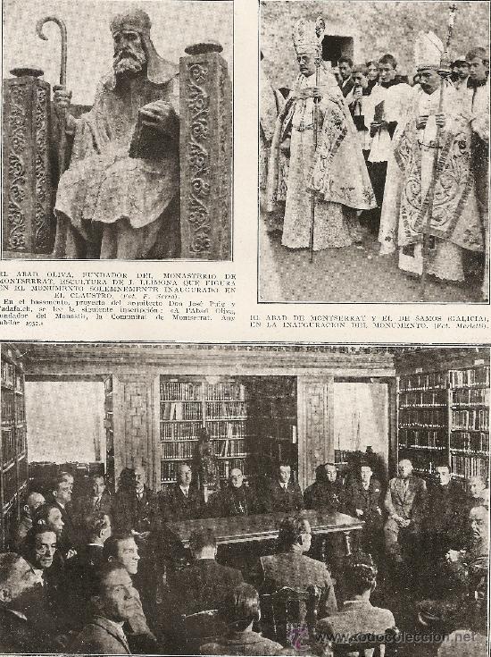 Colecionismo: RECORTE PRENSA.A&Ntilde;O1909.MONESTIR MONTSERRAT.ABAD OLIVA.ESCULTURA LLIMONA.SAMOS.PRENSA CATALANA BALEAR