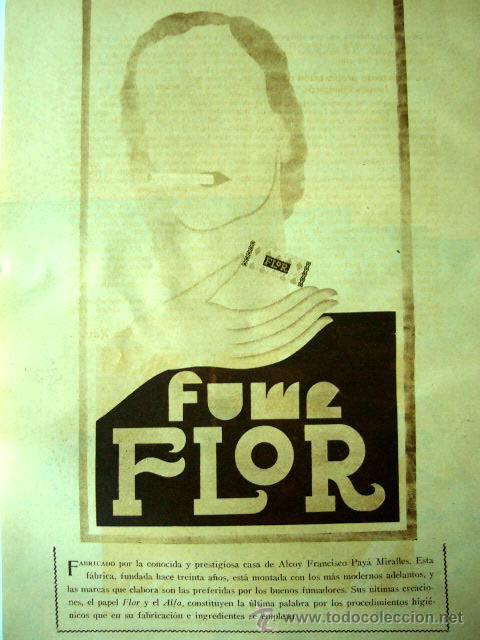 Coleccionismo: ANUNCIO EN PRENSA.  DIC-1932.  FUME FLOR.  FRANCISCO PAY&Aacute; MIRALLES.  ALCOY.  ALICANTE.  17 X 25 CM.