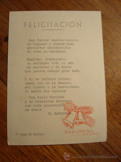 Coleccionismo: FELICITACION DE NAVIDAD EL BASURERO - Foto 2