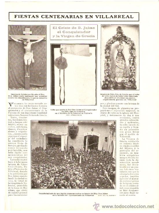 Sammelleidenschaft Papier: RECORTE PRENSA.A&Ntilde;O 1908.FIESTAS CENTENARIAS EN VILLARREAL.CRISTO DE DON JAIME.VIRGEN DE GRACIA.