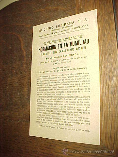 Coleccionismo: EUGENIO SUBIRANA EDITORIAL PONTIFICA. DIPTICO INFORMATIVO DE LIBROS.