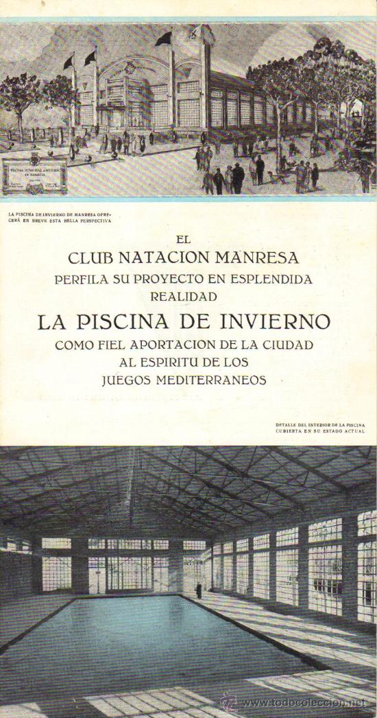 Coleccionismo: Club Nataci&oacute;n Manresa - Solicitud aportaci&oacute;n Proyecto Piscina de Invierno - A&ntilde;o 1955