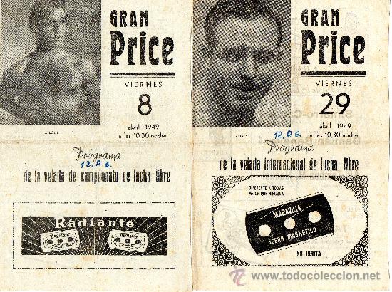 Coleccionismo: 2 programas Lucha Libre 1949 - Foto 1