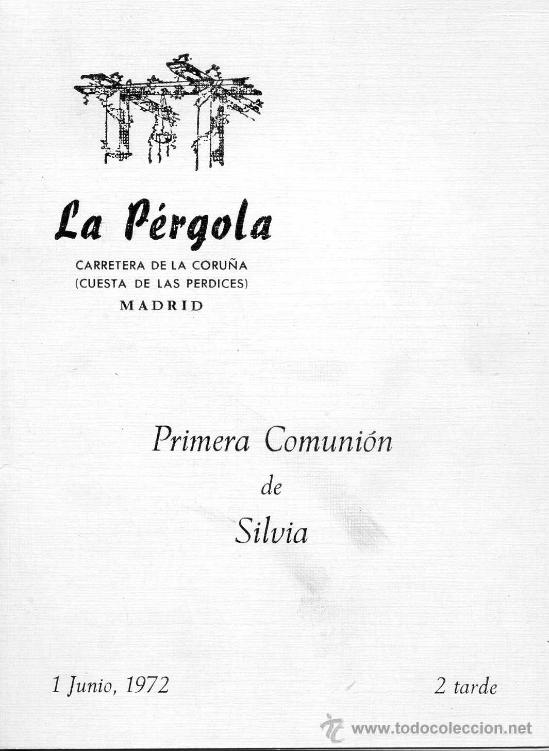 Coleccionismo: MENU PRIMERA COMUNION 1972 - LA PERGOLA / MADRID - RELIGION INFANCIA GASTRONOMIA