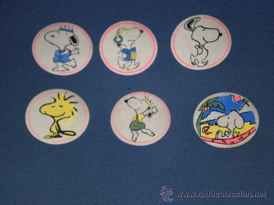 Coleccionismo: LOTE DE 6 PARCHES DE TELA ADHESIVOS SNOOPY , A&Ntilde;OS 80 . SIN USAR .