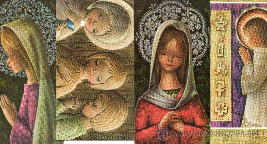 Coleccionismo: 4 Estampas comuni&oacute;n a&ntilde;o 1969-72 Altarriba