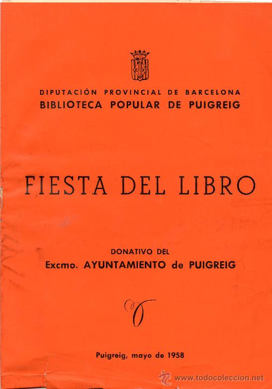 Coleccionismo: Fiesta Libro Puigreig 1958