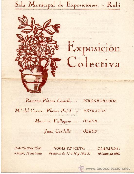Coleccionismo: Exposici&oacute;n Rub&iacute; (Barcelona) 1960