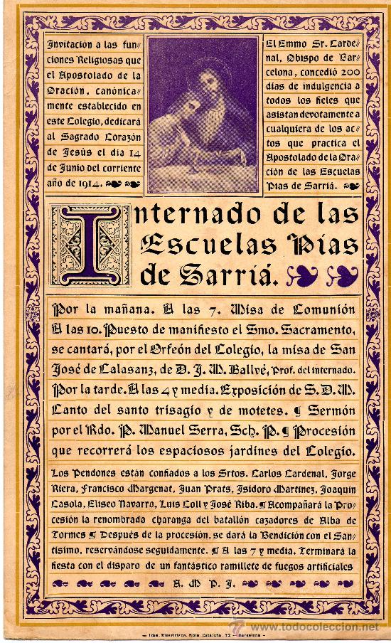 Coleccionismo: Escuelas P&iacute;as de Sarri&agrave; 1914