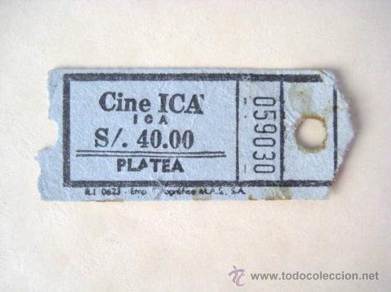 Coleccionismo: ENTRADA CINE ICA. SUDAMERICA. .  ENVIO GRATIS&iexcl;&iexcl;&iexcl;