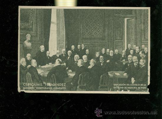 Coleccionismo: TARJETA MEDICA CEREGUMIL, ALIMENTO VEGETARIANO COMPLETO UNA SESION DEL CONGRESO,FACULTAD DE MEDICINA