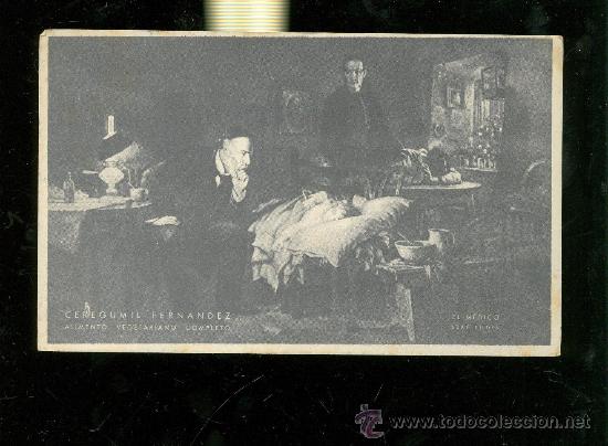 Coleccionismo: TARJETA COLECCION MEDICAS CEREGUMIL, ALIMENTO VEGETARIANO COMPLETO. EL MEDICO LUKE FILDES