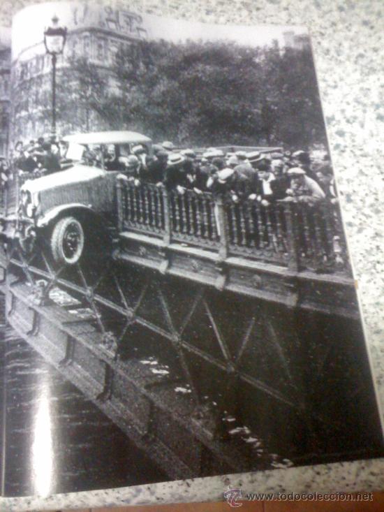 Sammelleidenschaft Papier: Fotograf&iacute;a antigua. Accidente en puente. P&aacute;gina de prensa.