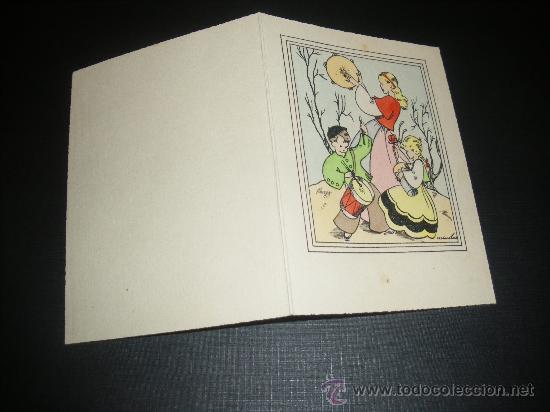 Coleccionismo: FELICITACION DE NAVIDAD, POSTAL NAVIDE&Ntilde;A. PINTADA A MANO.