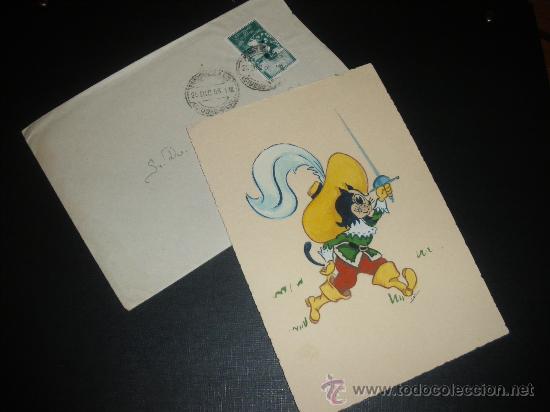 Coleccionismo: FELICITACION DE NAVIDAD, POSTAL NAVIDE&Ntilde;A. PINTADA A MANO.