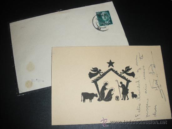 Coleccionismo: FELICITACION DE NAVIDAD, POSTAL NAVIDE&Ntilde;A. PINTADA A MANO.
