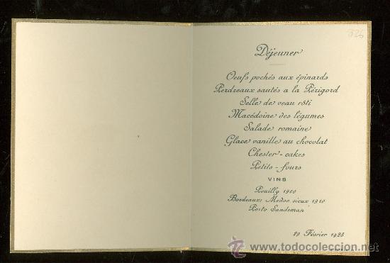Coleccionismo: MEN&Uacute; RESTAURANTE LOUILLY 1900 - Foto 1