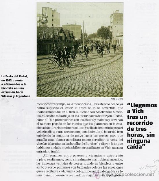 Coleccionismo: BARCELONA CICLISMO FIESTA DEL PEDAL 1915 HOJA LIBRO 2006