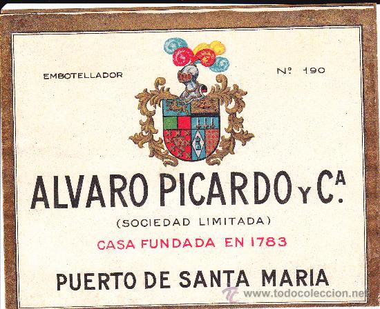 Coleccionismo: Alvaro Picardo y C&ordf; Puerto Santa Maria (C&aacute;diz) 1950