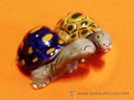 Collecting: miniatura- tortuga / pareja de tortugas- loza lacada- original del peru- sin estrenar -a&ntilde;os 70 - s/n