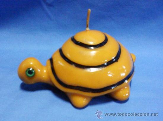 Sammeln: tortuga cera- vela de cera naranja - ojos tipo cristal - a&ntilde;os 70 / 80