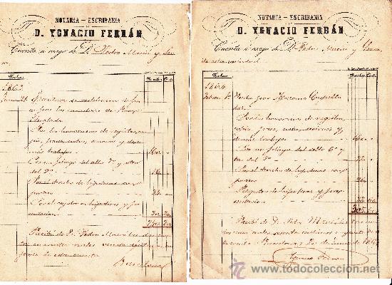 Coleccionismo: Notaria D.Ygnacio Ferr&aacute;n Barcelona 1863 y 1864