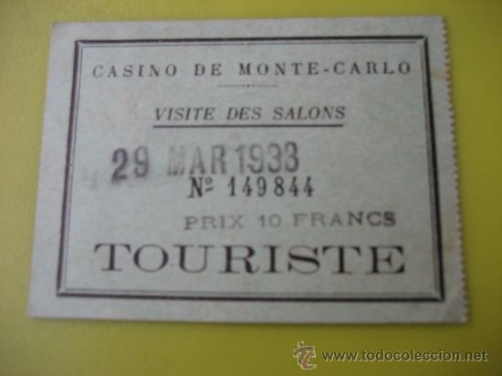 Sammelleidenschaft Papier: Casino de Monte-Carlo. Entrada 1933