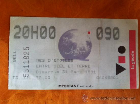 Coleccionismo: ENTRADA LA GEODE . PARC DE LA VILLETTE . 1991 - Foto 1
