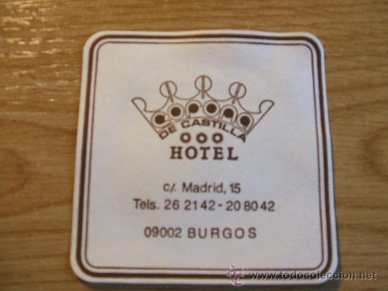 Coleccionismo: Posavasos Hotel de Castilla (Burgos)